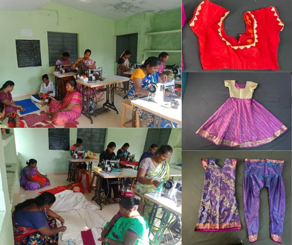 Students work at Tailoring centre